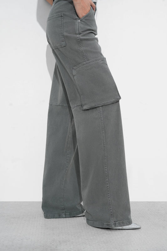 Sage Green Cargo Denim