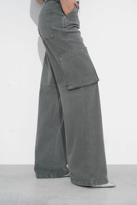 Sage Green Cargo Denim