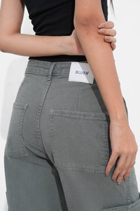 Sage Green Cargo Denim