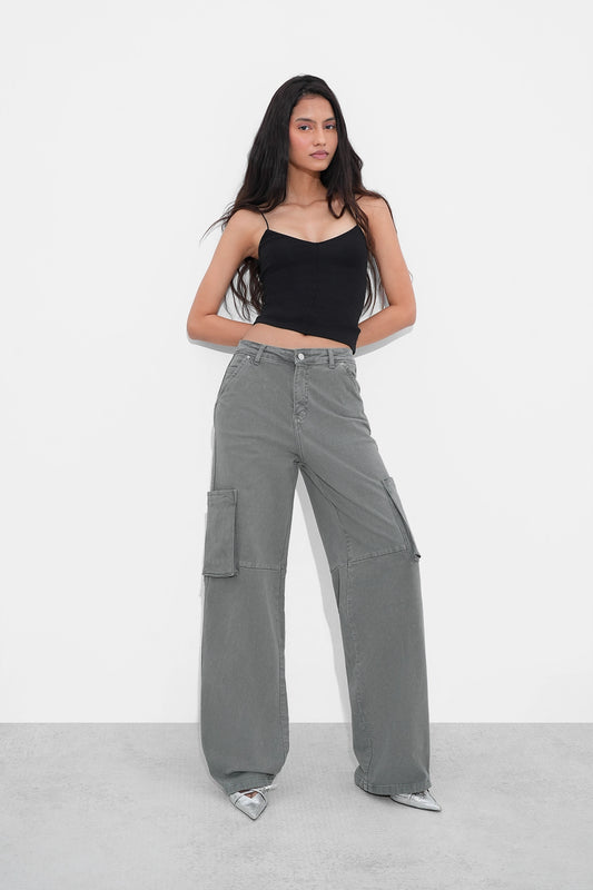 Sage Green Cargo Denim