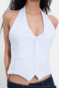 White Halterneck Waistcoat