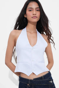 White Halterneck Waistcoat