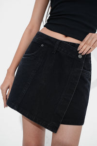 Black Denim Skort