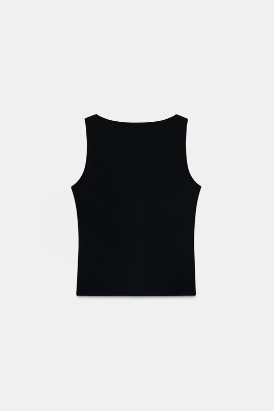 Black Polyamide Tank Top
