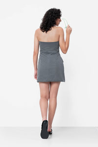 Grey Contrast Collar Dress