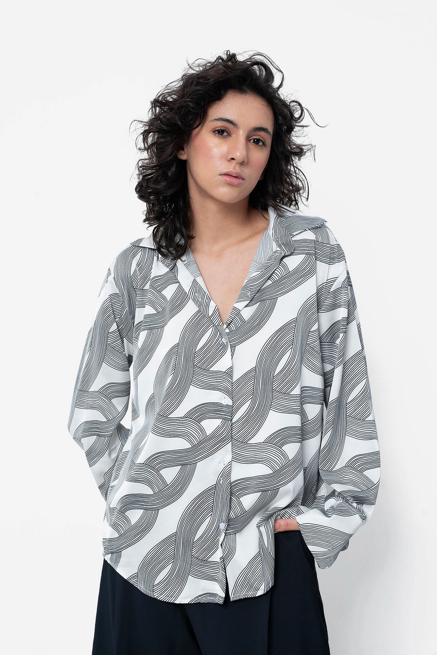 Printed Satin Shirt
