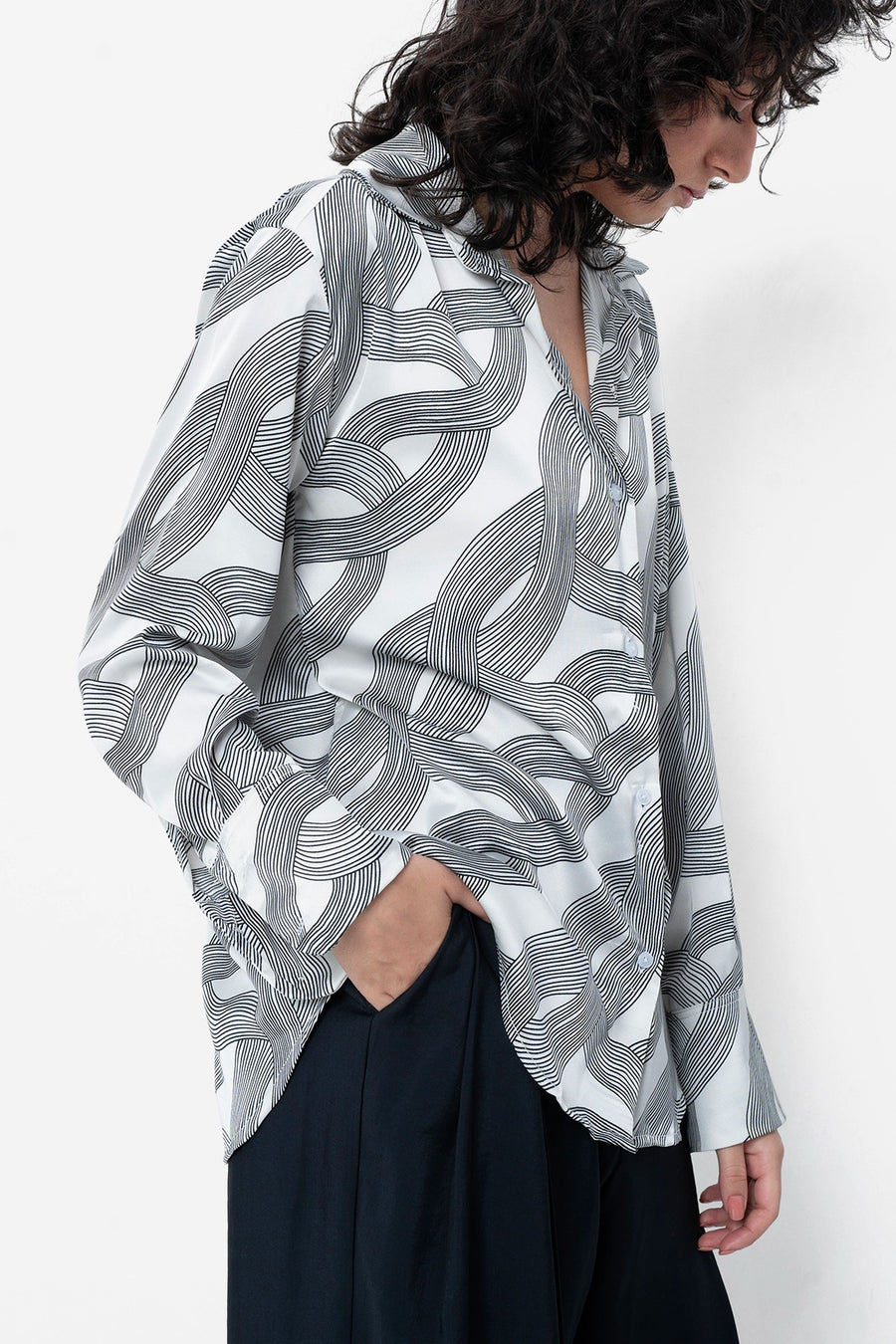 Printed Satin Shirt