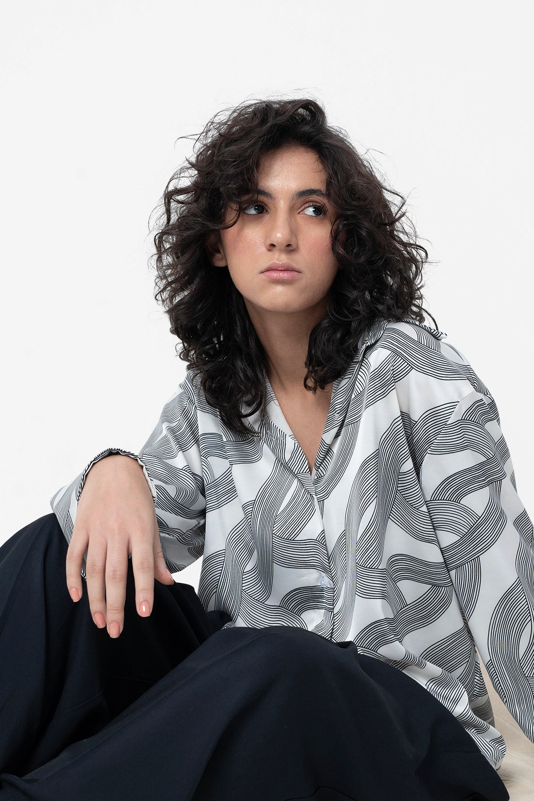 Printed Satin Shirt