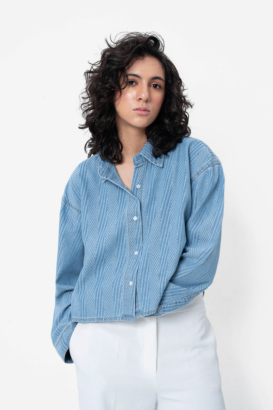 Printed Denim Shirt