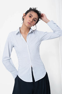 Black Checkered Fitted Shirt
