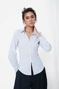 Black Checkered Fitted Shirt