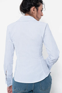 Blue Checkered Fitted Shirt