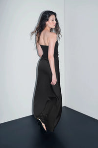 Black Asymmetric Maxi Dress