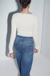 Two-Tone High-Rise Jeans