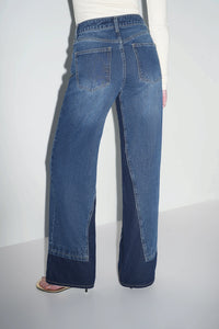 Two-Tone High-Rise Jeans