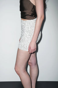 White Sequin Mini Skirt