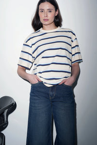 Striped Oversized T-Shirt In Blue