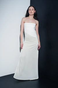 White Asymmetric Maxi Dress