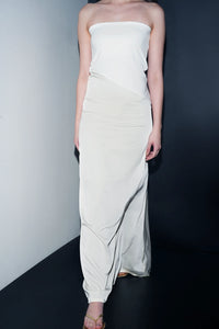 White Asymmetric Maxi Dress