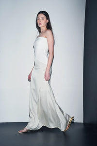 White Asymmetric Maxi Dress