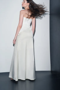 White Asymmetric Maxi Dress