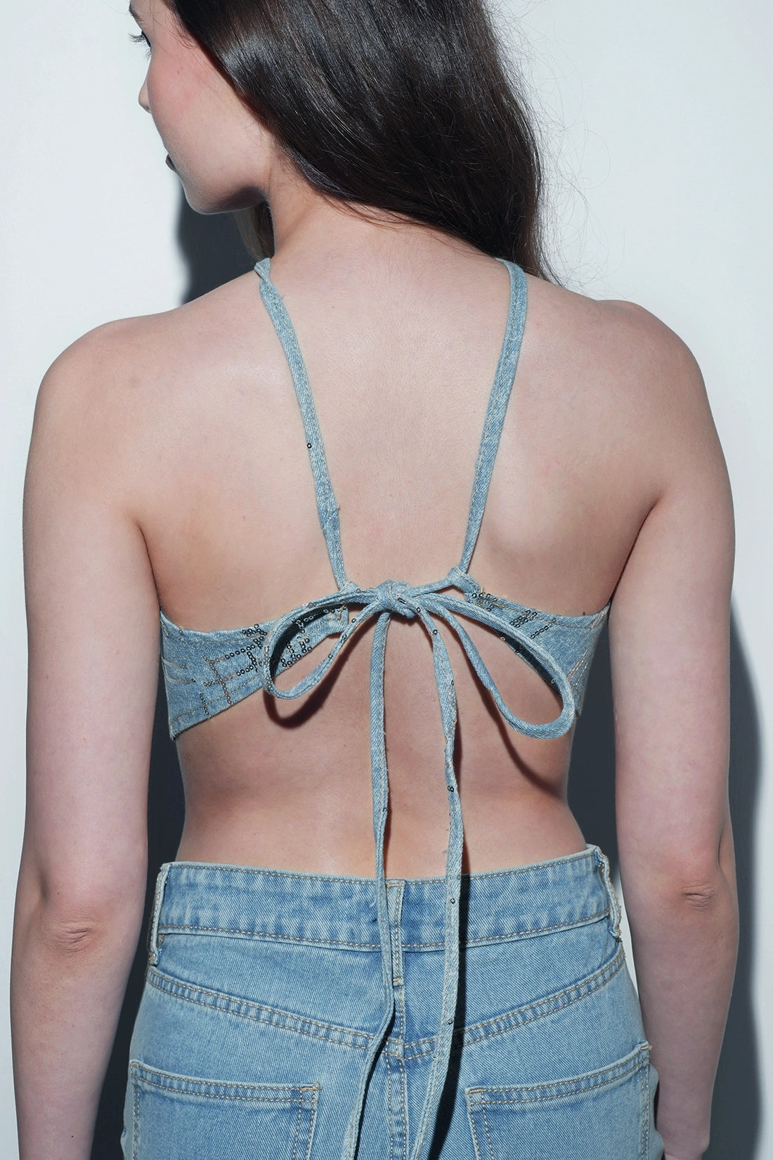 Open Back Silver Sequin Top