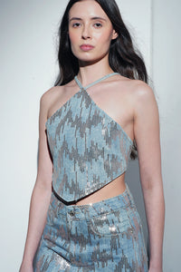 Open Back Rose Gold Sequin Top