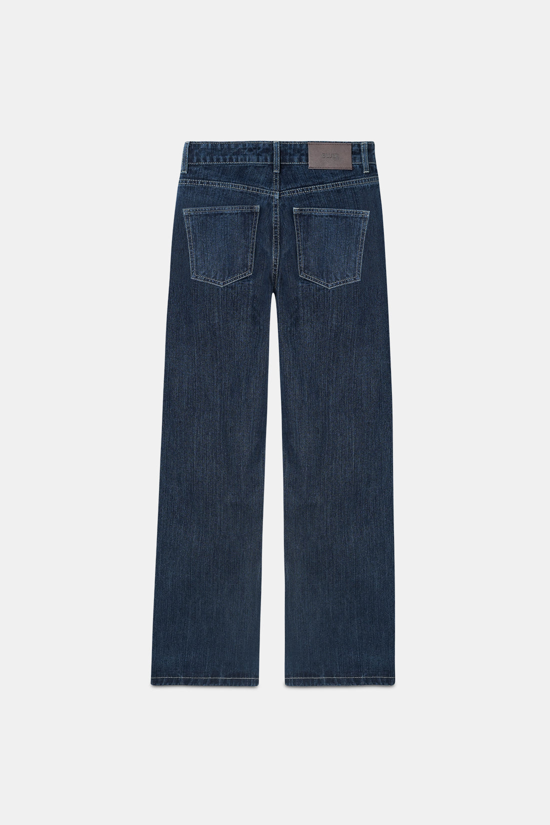 Dark-Wash Slubbed Straight Jeans