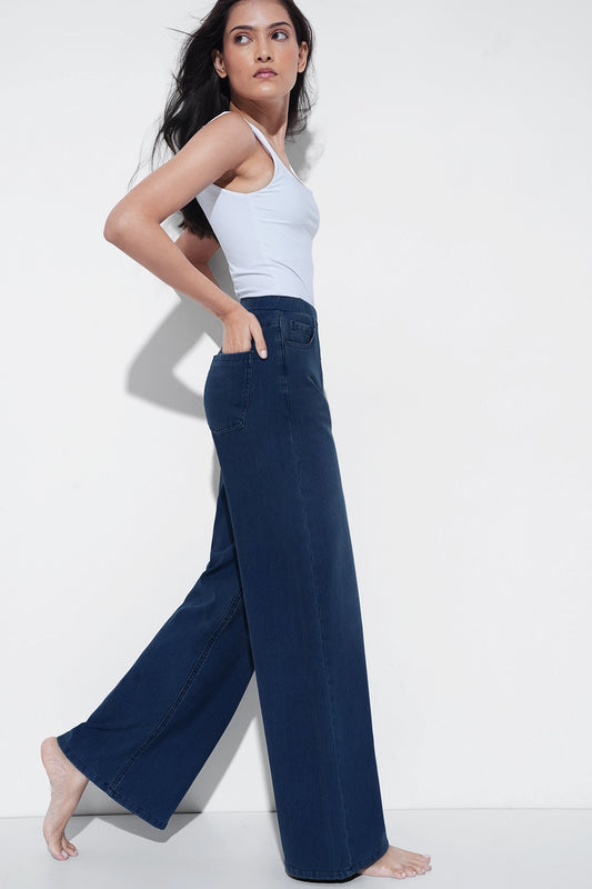 Dark Blue Denim Sweatpants