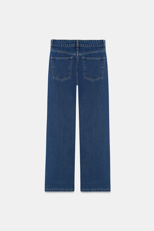 Dark Blue High-Rise Straight Jeans