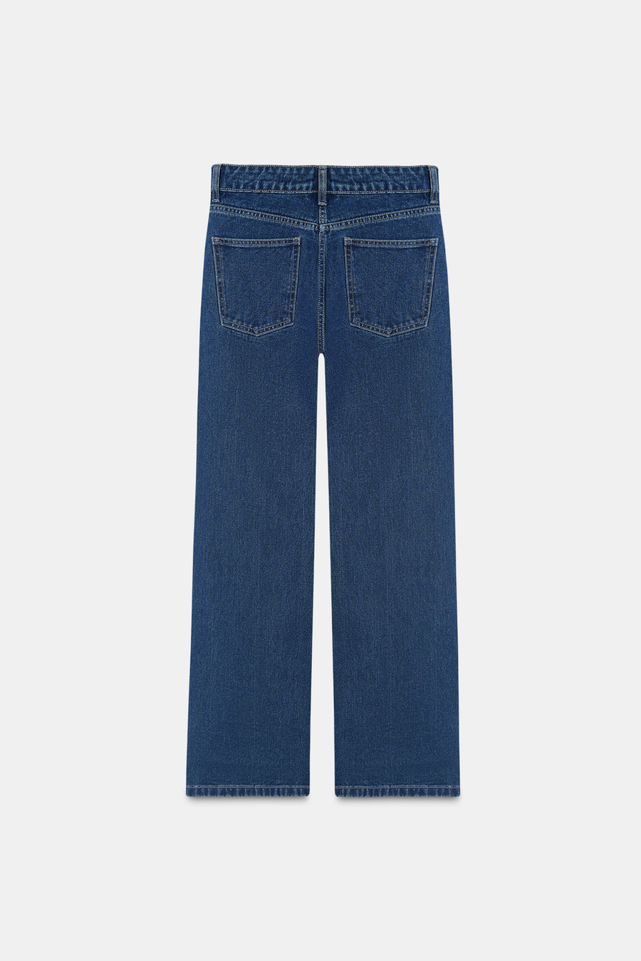 Dark Blue High-Rise Straight Jeans