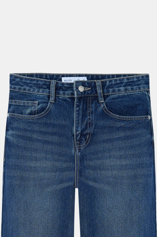 Dark Blue High-Rise Straight Jeans