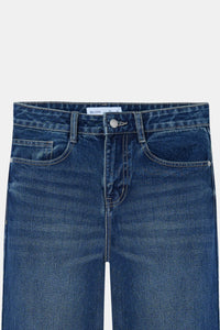 Dark Blue High-Rise Straight Jeans