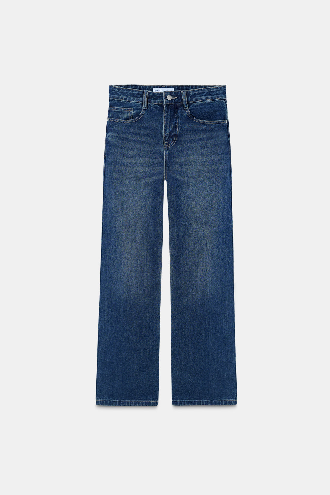 Dark Blue High-Rise Straight Jeans