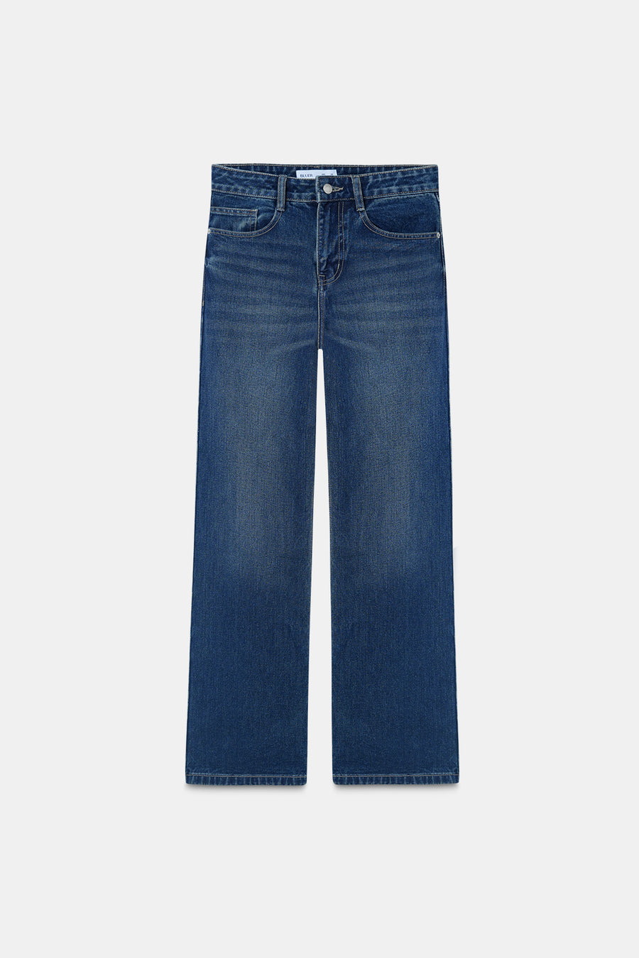 Dark Blue High-Rise Straight Jeans