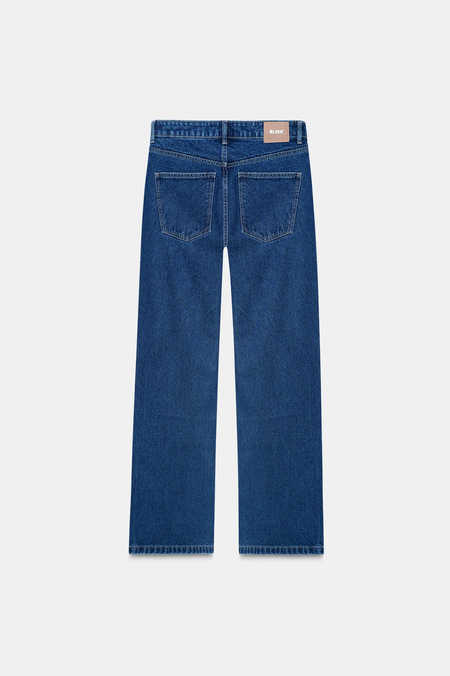 Dark Blue Straight Fit Ripped Jeans