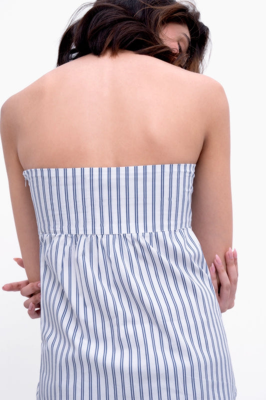 Dark Blue Striped Tube Shirt