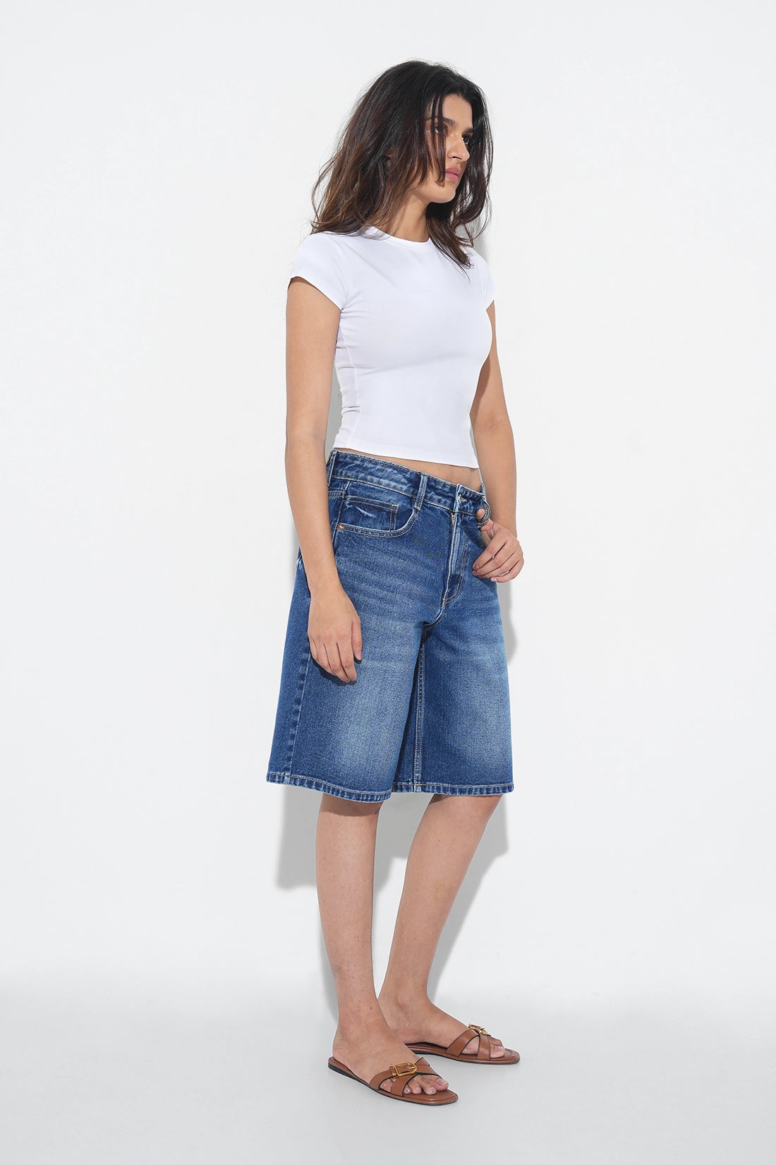 Deep Blue Washed Jorts