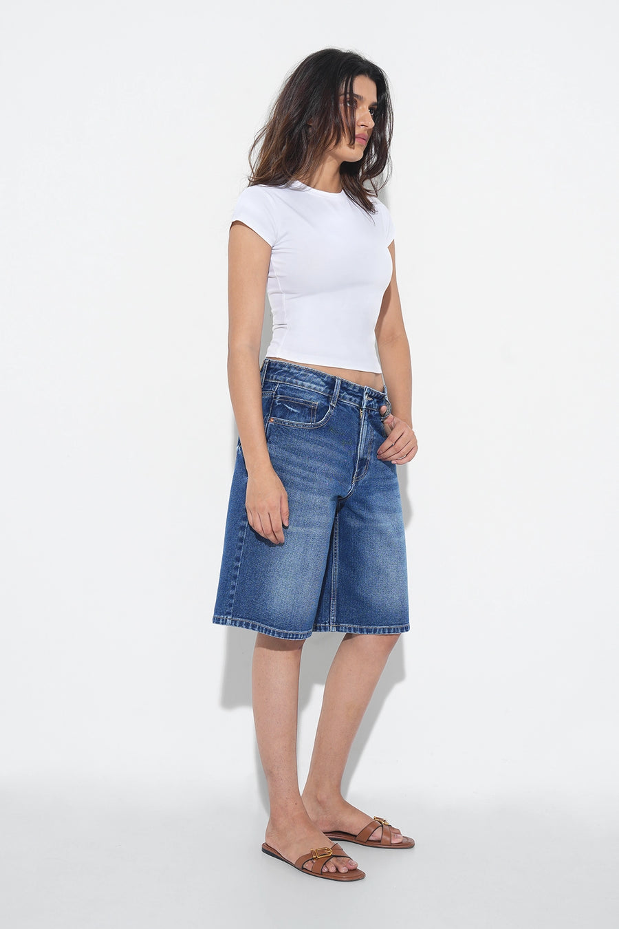 Deep Blue Washed Jorts
