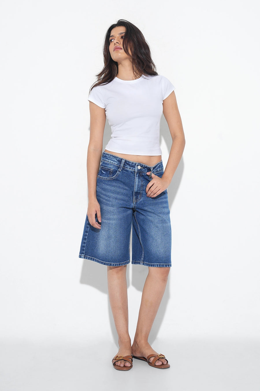 Deep Blue Washed Jorts