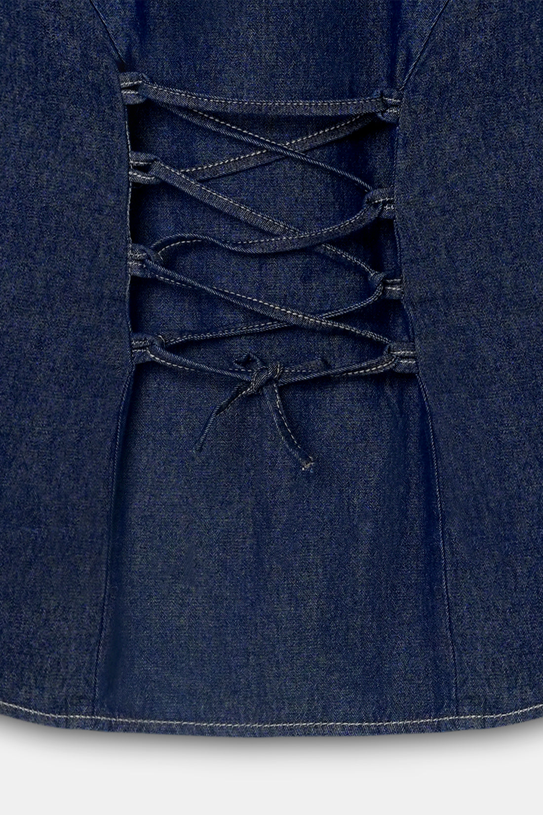 Denim Fitted Tie-Back Shirt