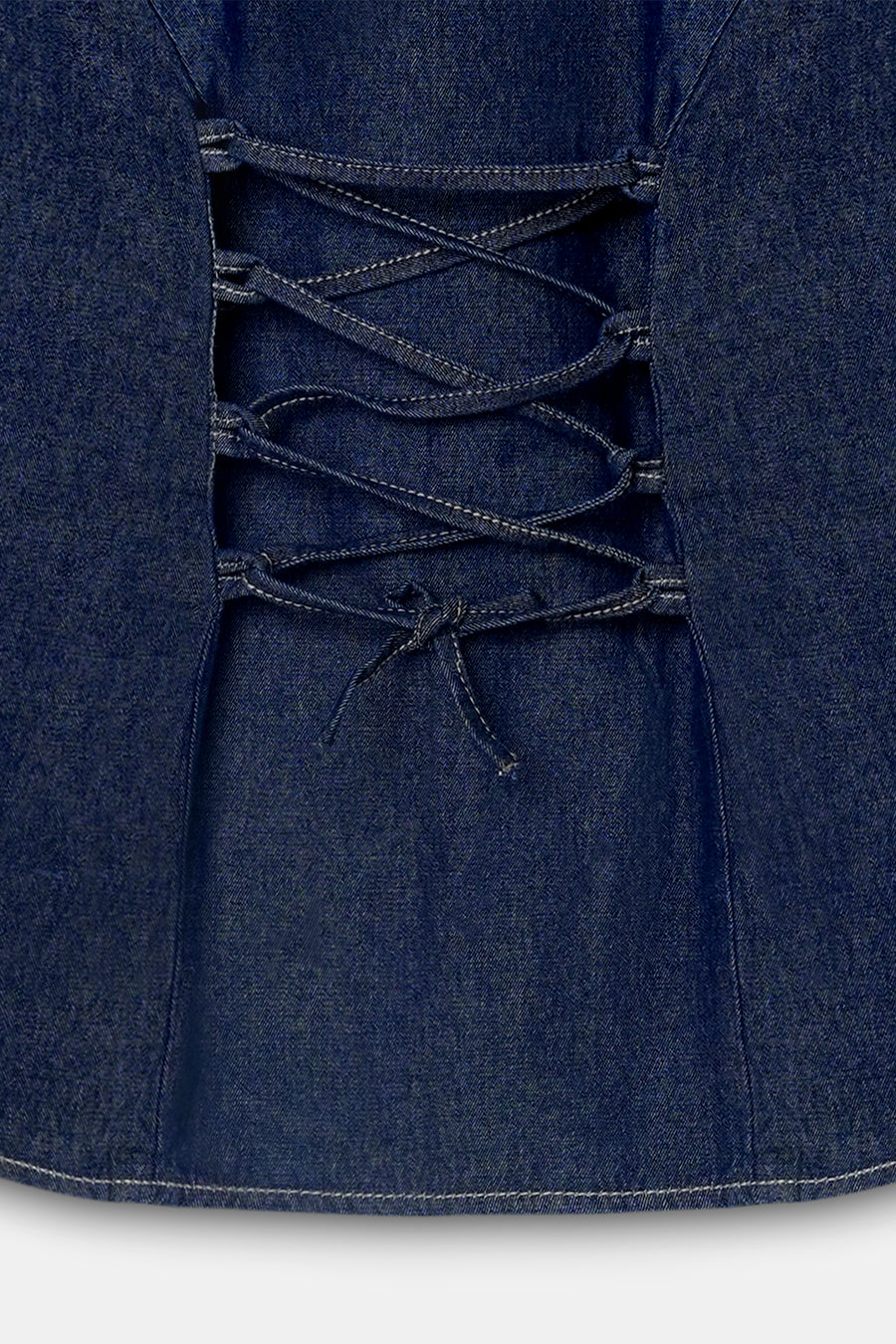 Denim Fitted Tie-Back Shirt
