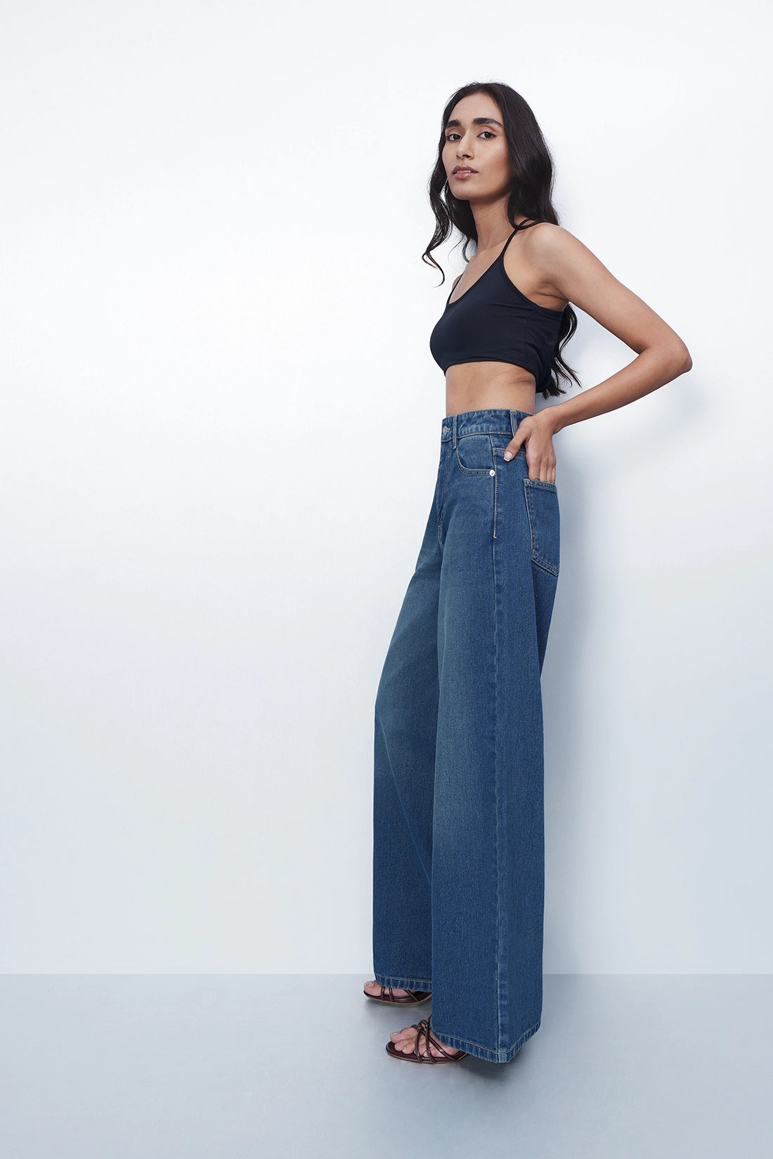 Dirty Wash High-Rise Straight Jeans