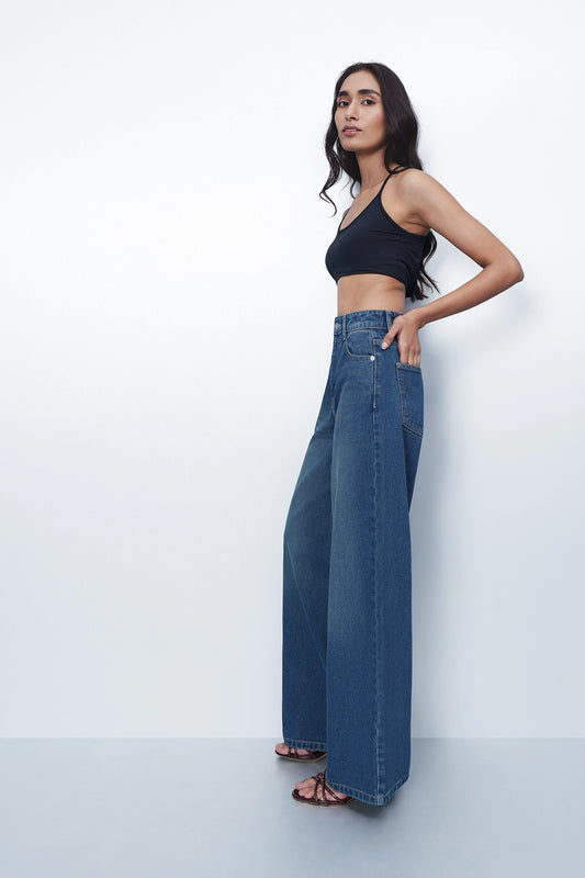 Dirty Wash High-Rise Straight Jeans