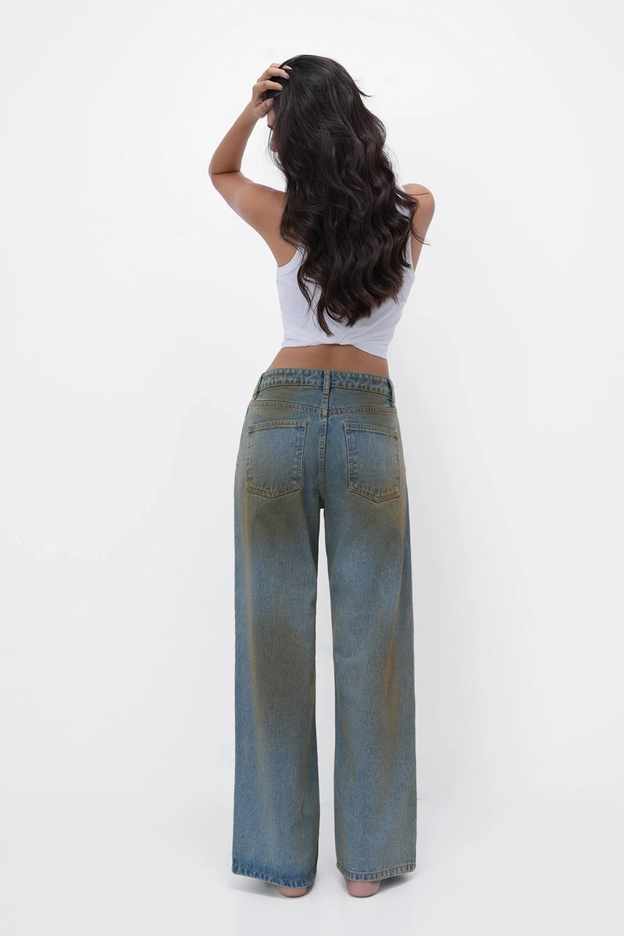 Dirty Wash High-Rise Straight Jeans