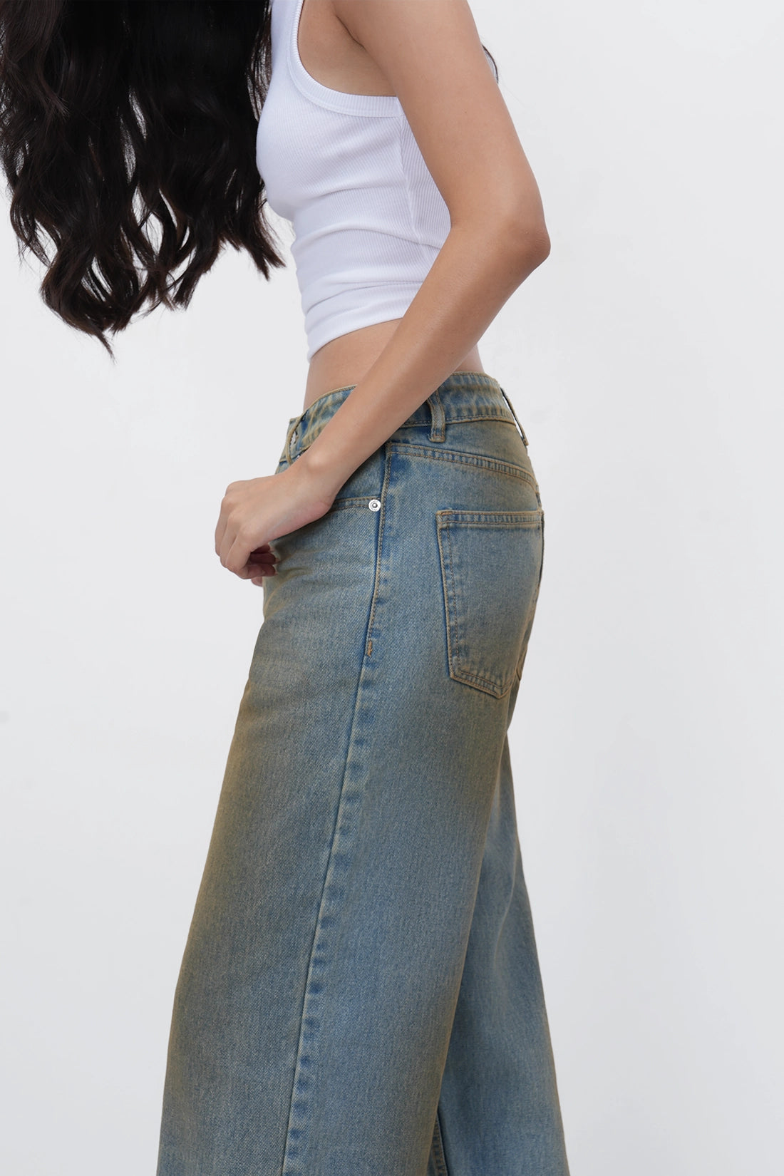 Dirty Wash High-Rise Straight Jeans