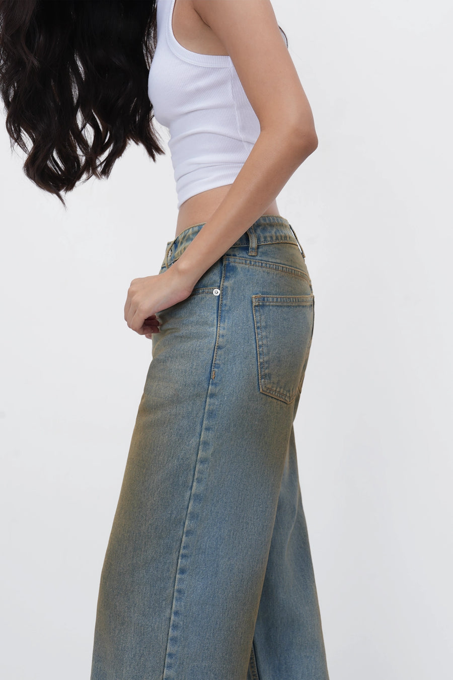 Dirty Wash High-Rise Straight Jeans