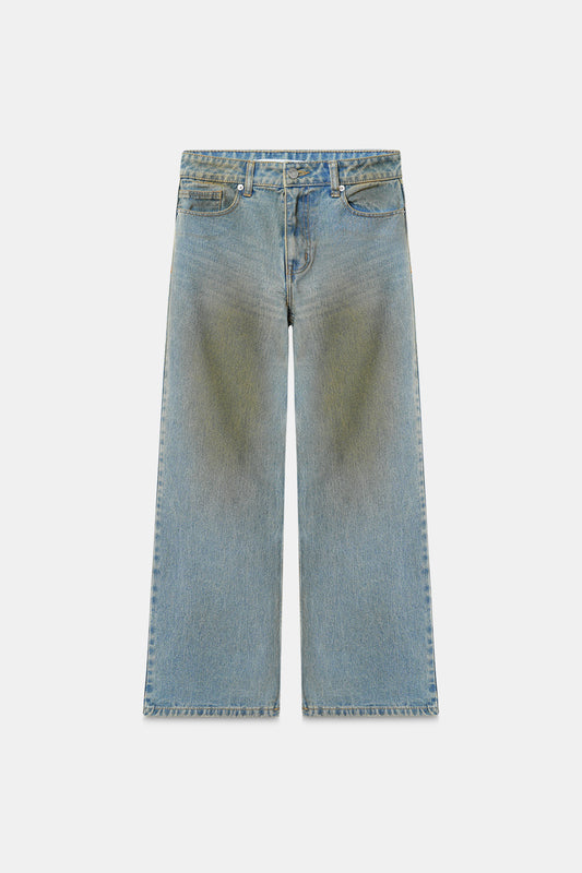 Dirty Wash High-Rise Straight Jeans