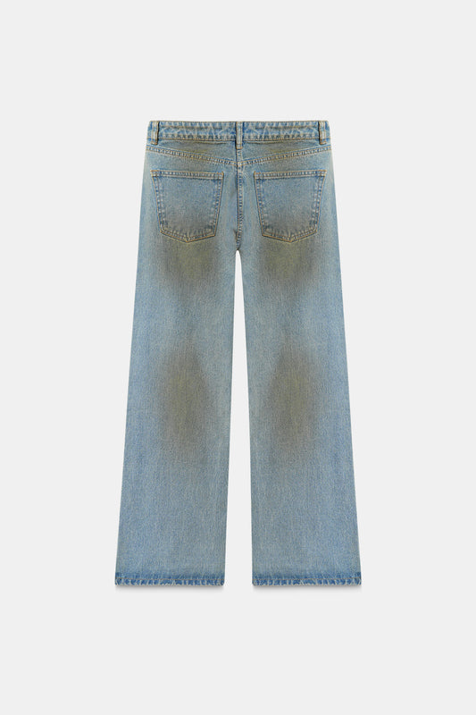Dirty Wash High-Rise Straight Jeans