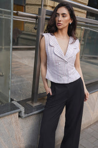 Double Breasted Tweed Waistcoat